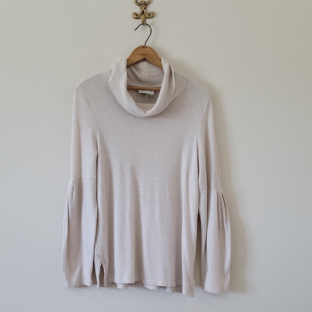 [anthro]‎ Saturday Sunday Rachel Turtleneck Balloon Sleeve Ribbed Sweater Large